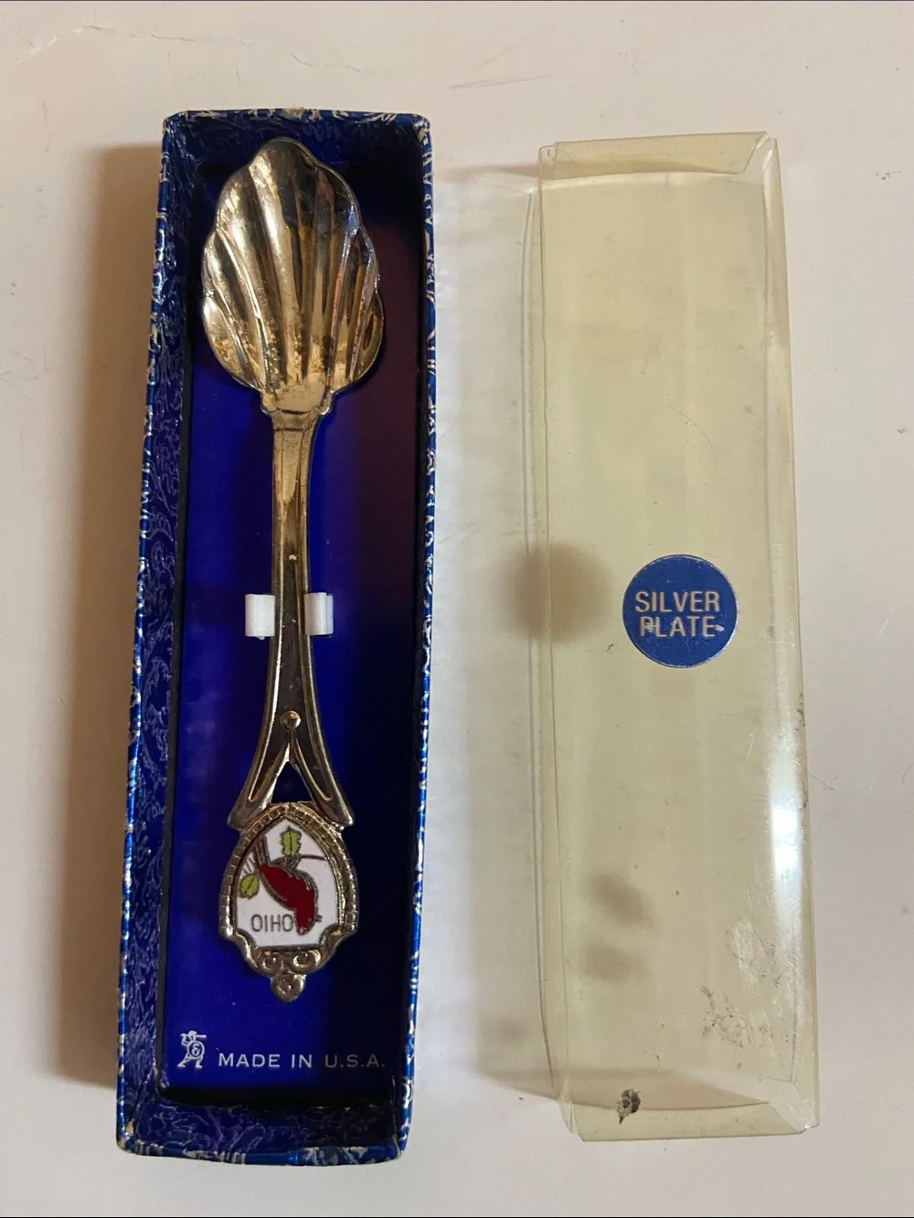 Ohio Collectible Shell Spoon - Gold Tone Silver Plate